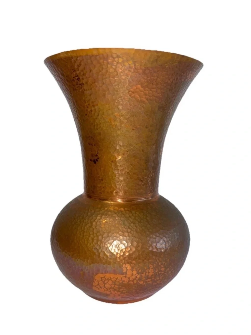 Hammered Copper Trumpet MCM Vintage Decorative Vase Mission Style 6.5 Inches